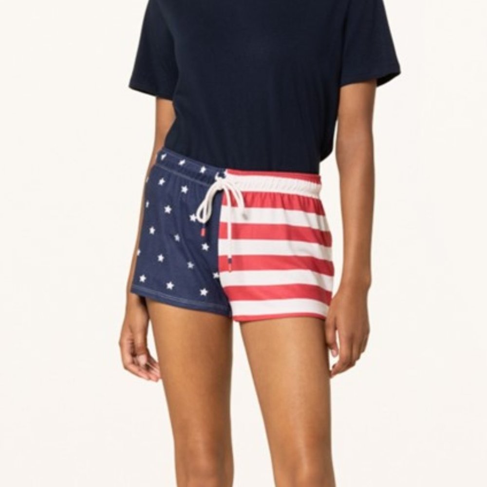 PJ Salvage American USA Flag Pajama Shorts Sleep Lounge PJ Bottoms Size 1X NEW